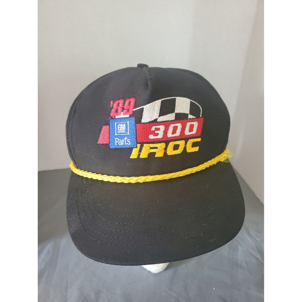 Vintage GM Parts 300 IROC Hat Cap Snap Back One Size Black Racing '89 USA